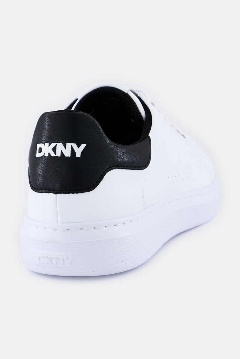 DKNY Men Leather Lace Up Casual Shoes, White - Image 3